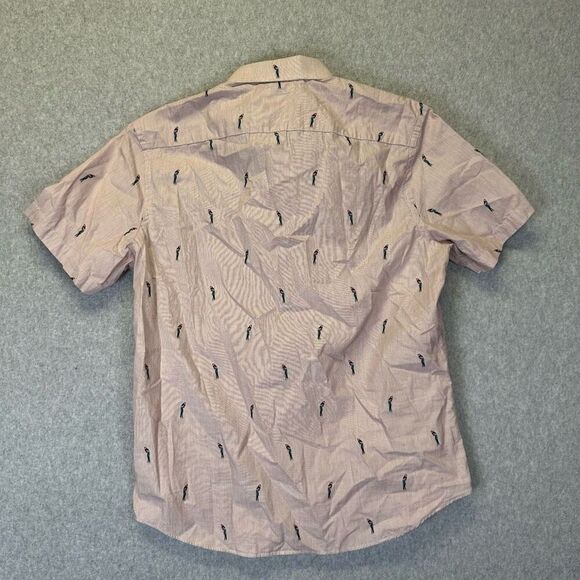 Untuckit Men’s Size Large Regular Fit Casual Button Down Shirt Red Micro Stripe - Picture 5 of 7